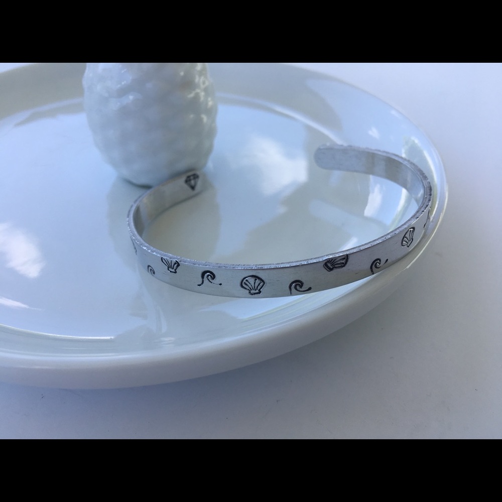 Hand Stamped Cuff • Seashells by the Seashore